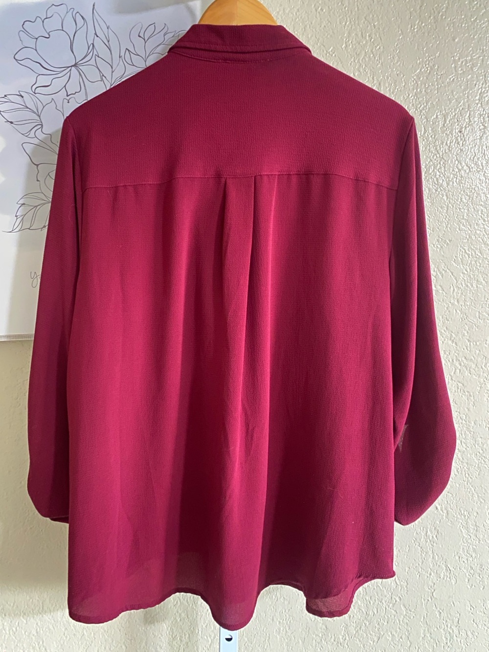 Michael Kors Burgundy Snake Print Trim Zip Front Blouse – Size XL